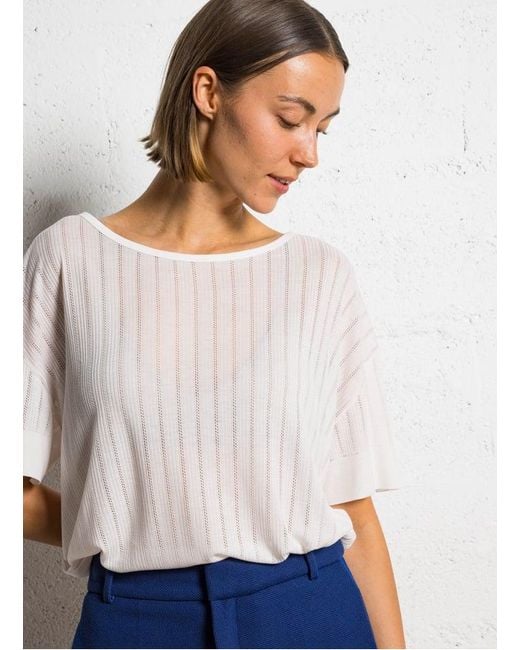 Tee-Shirt Fluide À Manches Courtes Femme Majestic Filatures en coloris White