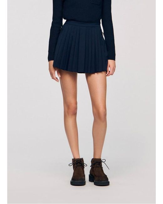 Jupe Courte Plissée Femme Sandro en coloris Blue