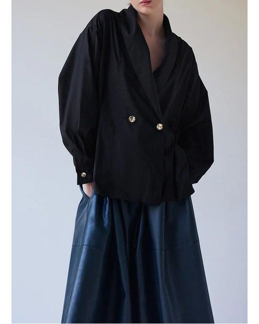 Chemise Col Tailleur En Coton Bio Femme The Label Edition en coloris Blue