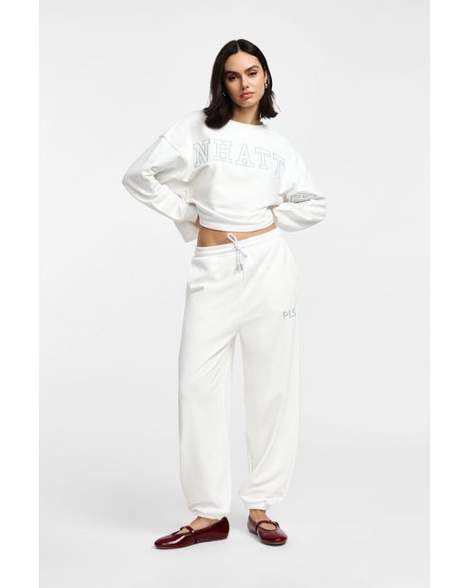 Pantaloni Jogging Con Elastico di Please in White