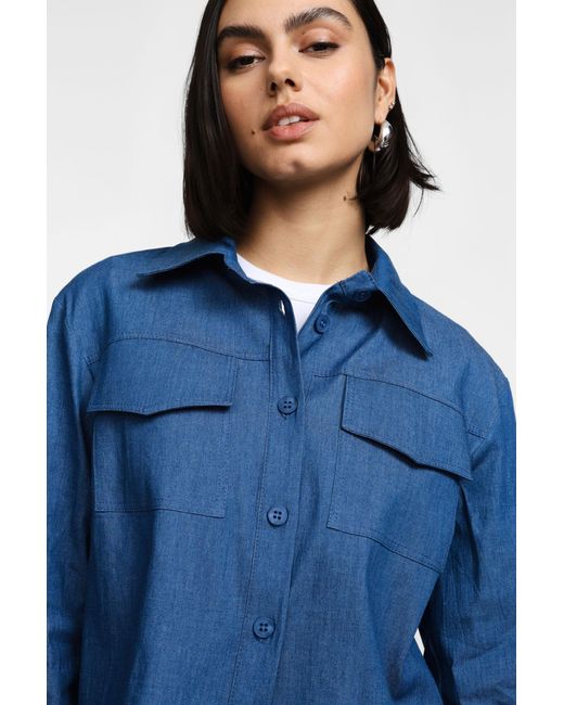 Giubbotto Camicia Effetto di Please in Blue