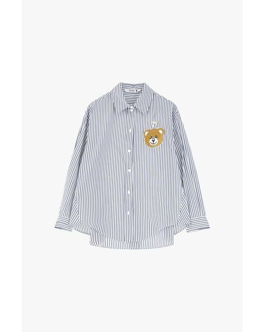 Camicia A Righe Con Bottoni di Please in White