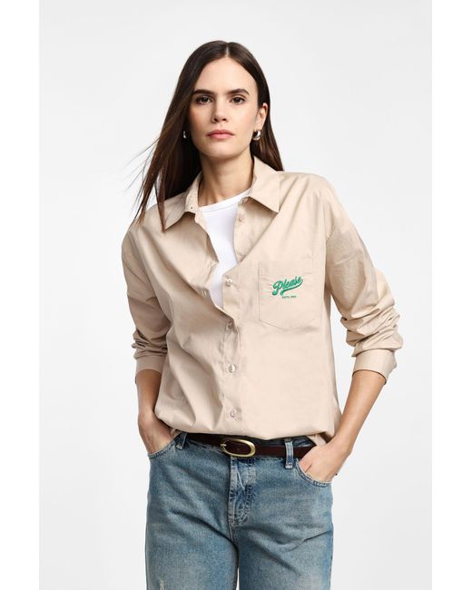 Camicia A Maniche Lunghe Con Logo di Please in Natural