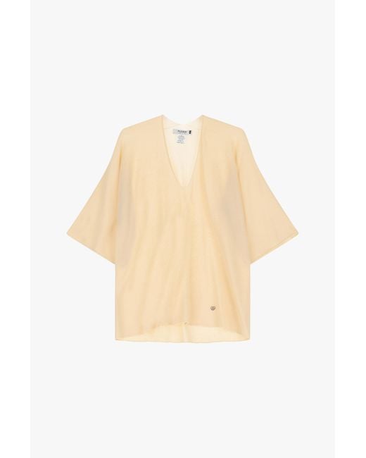 Maglia Monocolour Con Scollo A V di Please in White