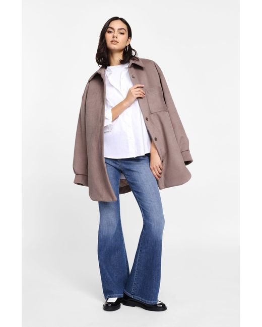 Giubbotto Camicia Oversize Con Tasca di Please in Blue