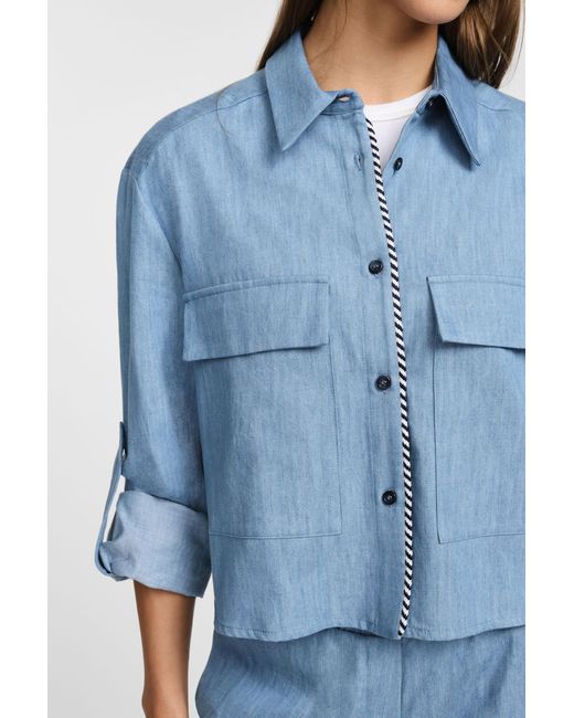 Camicia Con Tasche E Maniche 3/4 di Please in Blue