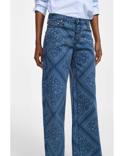 Pantalon Large À Motif Géométrique Please en coloris Blue