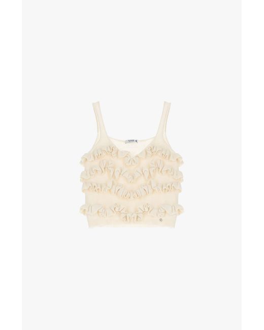 Top Con Ruche E Scollo A V di Please in Blue