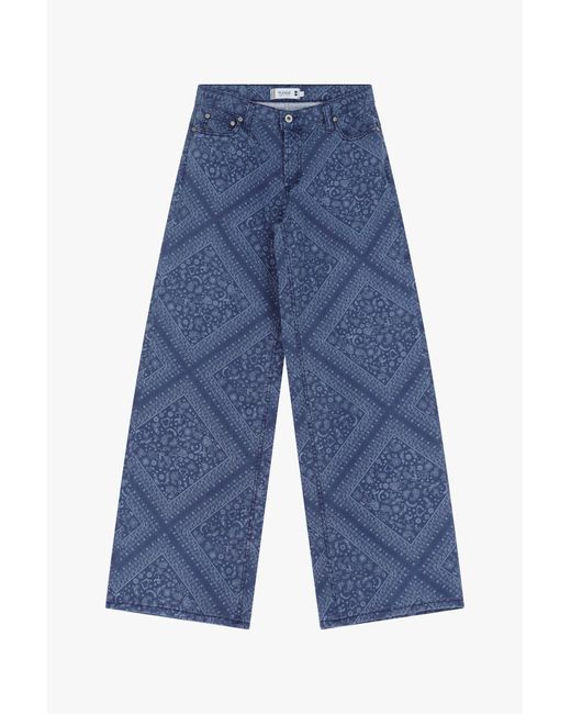 Pantalon Large À Motif Géométrique Please en coloris Blue