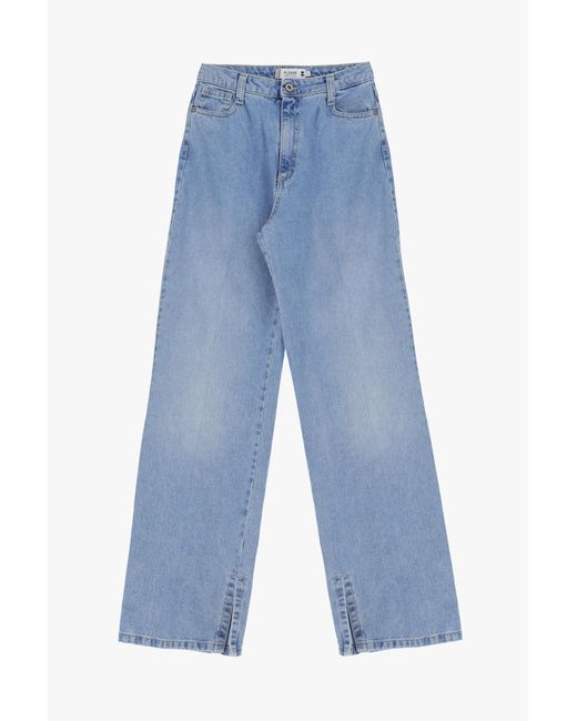 Jeans A Gamba Larga Con Spacchi di Please in Blue