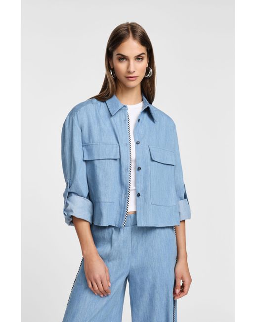 Camicia Con Tasche E Maniche 3/4 di Please in Blue
