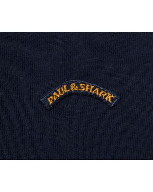 Paul & Shark Blue Denim Trim Pop-over Hoody Navy for men