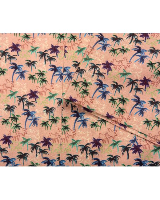 Paul Smith Brown Palm Tree Print Ss Shirt Powder Pink for men