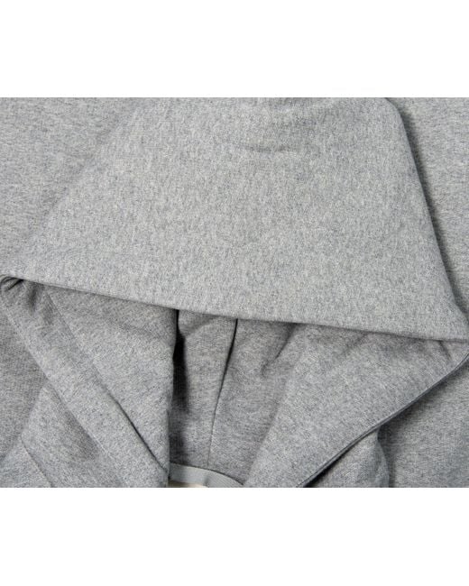 Moncler Gray Rubber Logo Patch Full Zip-Up Hoodie for men