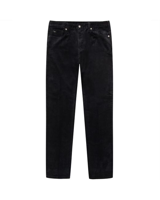Emporio Armani Blue J06 Slim Fit Corduroy Jeans Navy for men