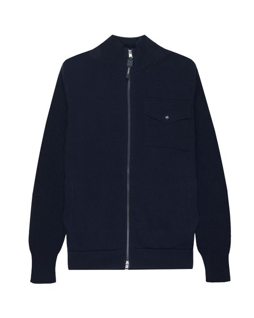 Moncler Blue Back Quilted Zip Up Cardigan for men