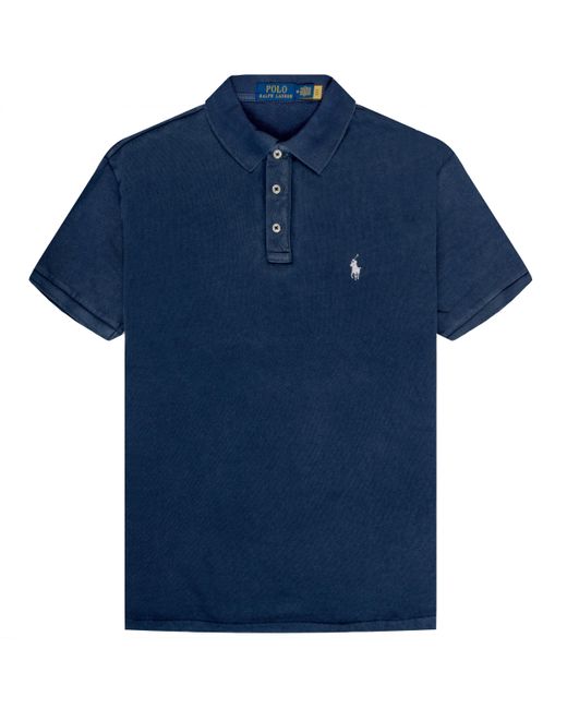 Polo Ralph Lauren Blue Custom Slim Fit Spa Terry Polo Shirt Washed Navy for men