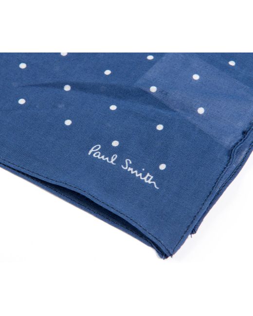 Paul Smith Blue Large Spotted Pocket Square for men