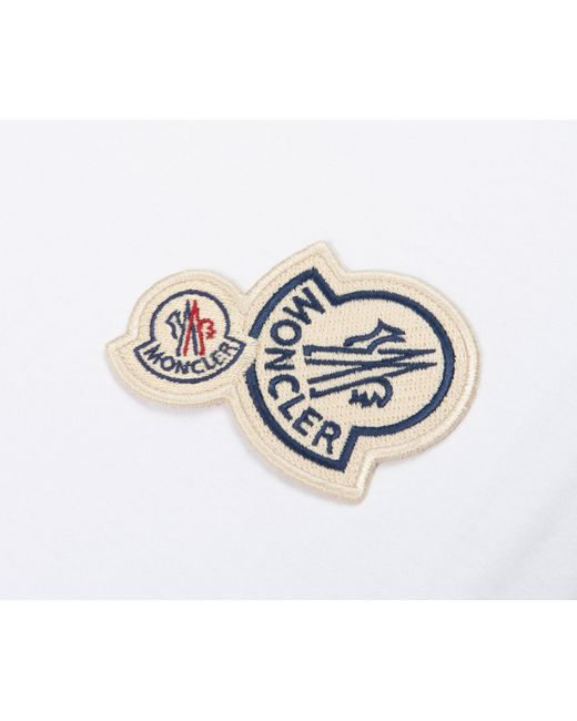 Moncler White Double Patch Logo T-Shirt for men