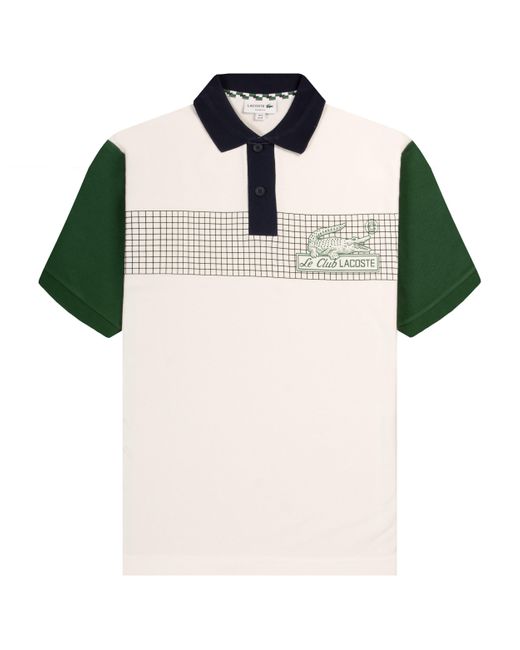 Lacoste Print Logo Polo Shirt White/green/navy for men