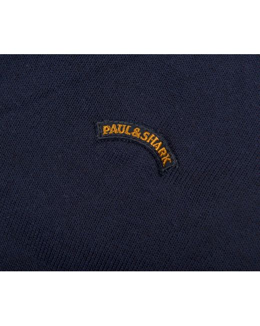 Paul & Shark Blue Contrast Collar 1/4 Zip Sweatshirt Navy for men