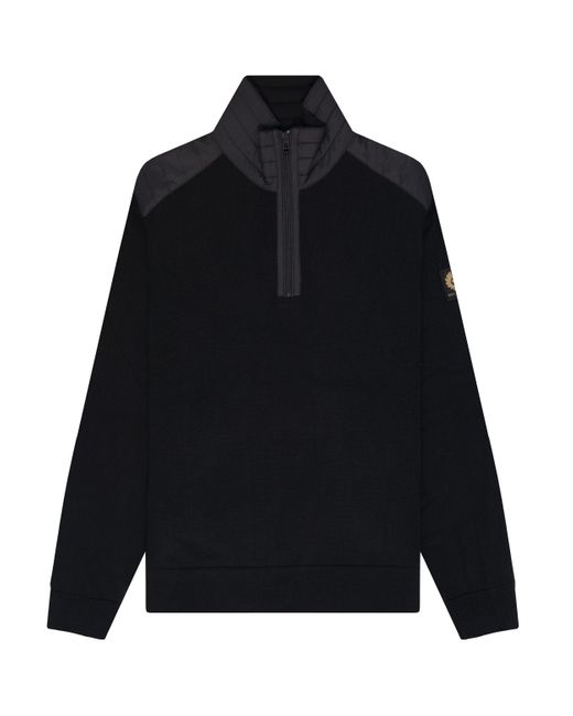 Belstaff Black Kilmington 1/4 Zip Jumper for men