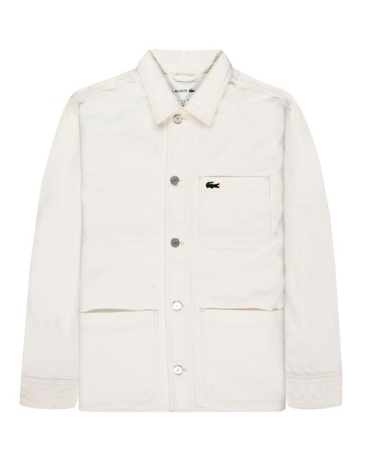 Lacoste White Oversized Denim Shaw Jacket for men