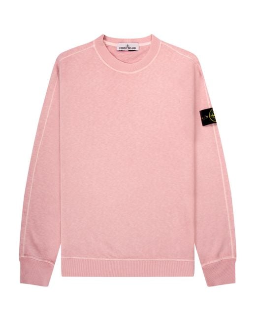 Stone Island Pink Washed Crewneck Sweatshirt Rosa for men