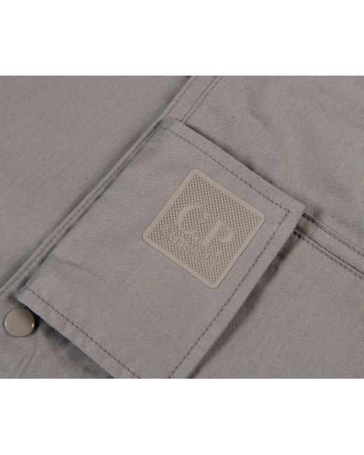 C P Company Gray Metropolis Multi Pocket Ss Shirt Drizzle Grey for men