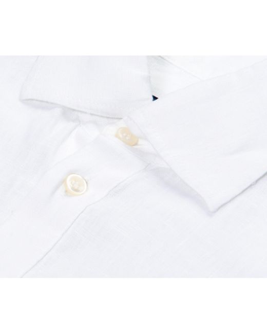 Paul & Shark White Paul And Shark Linen Ss Shirt for men