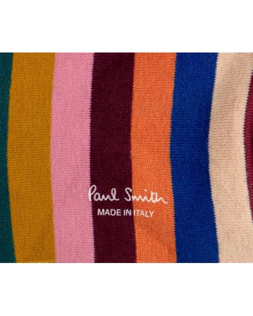 Paul Smith Red Floyd Striped Sock Pink for men