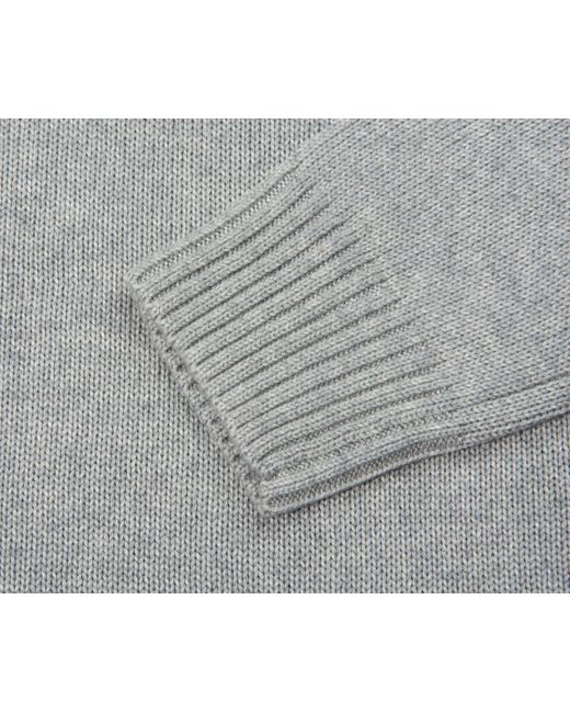 Polo Ralph Lauren Gray Ribbed Chunky 1/4 Zip Knit for men