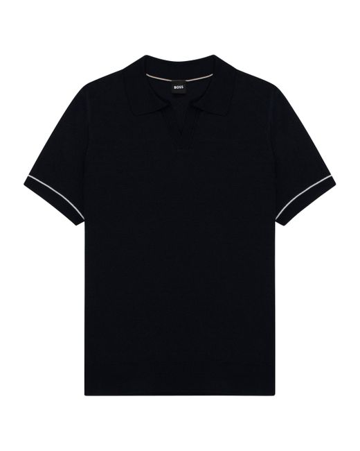 Boss Black H-Jianluca Knit Polo With Johnny Collar for men