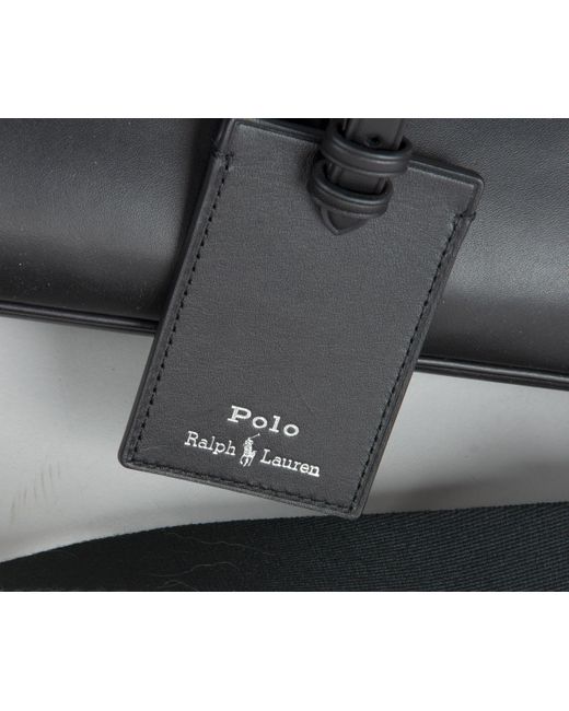 Polo Ralph Lauren Black Leather Briefcase Bag for men
