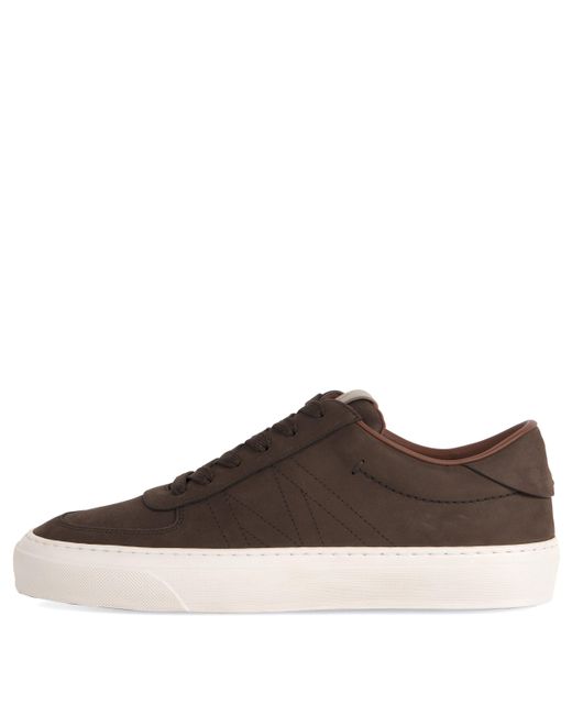 Moncler Brown Monclub Stitched Suede Trainer for men