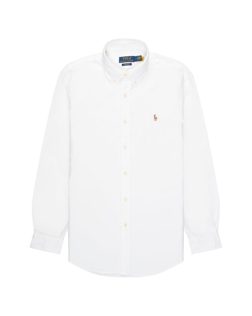 Polo Ralph Lauren Custom Fit Cotton Shirt in White for Men | Lyst UK