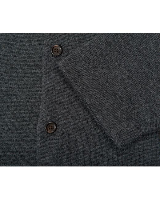 Polo Ralph Lauren Black Washable Wool Long Sleeve Cardigan Dark Granite Heather for men