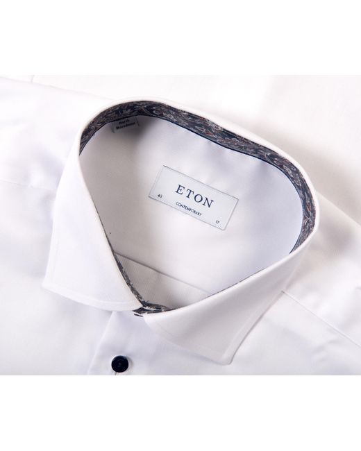Eton of Sweden Contemporary Fit Contrast Paisley Print Shirt White for men