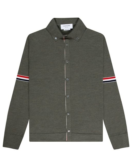 Thom Browne Green Armband Merino Wool Cardigan for men