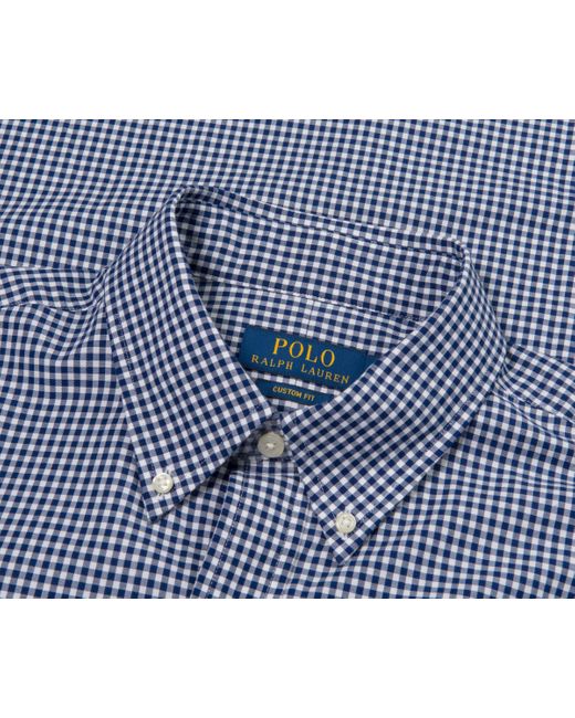 Polo Ralph Lauren Blue Checkered Custom Fit Ls Shirt for men