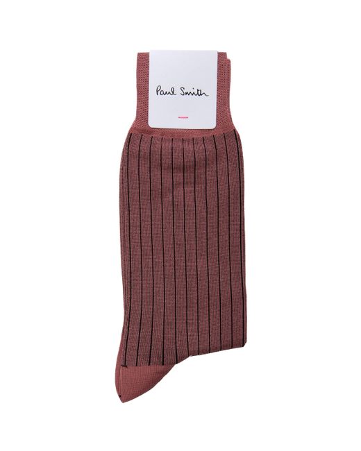 Paul Smith Purple Shadow Ribbed Sock Pink for men