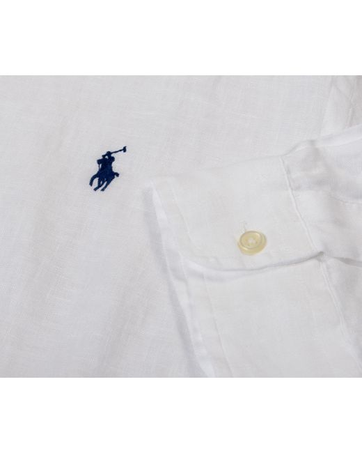 Polo Ralph Lauren Custom Fit Linen Shirt White for men