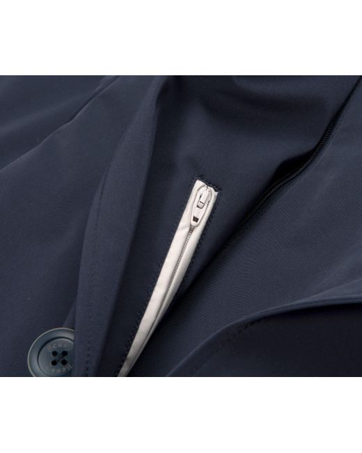 Herno Blue Hooded Trench Coat for men