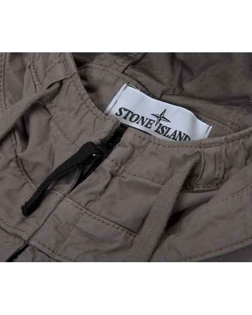 Stone Island Gray Supima Cotton Twill Hooded Jacket Mushroom for men