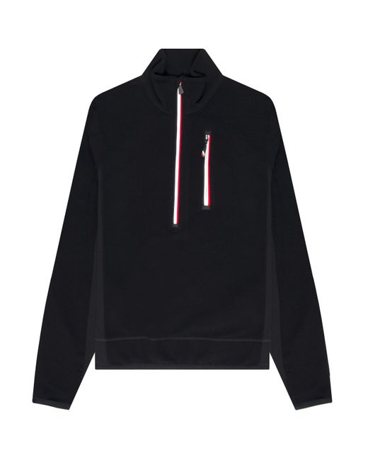 Moncler Black Maglia Lupetto Detailed Zip Sweatshirt for men