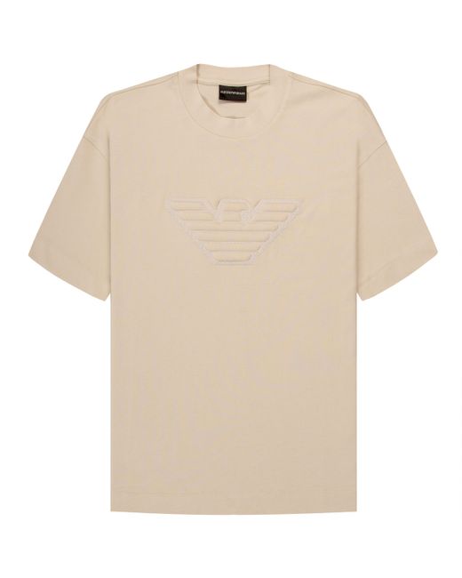 Boss Natural Emporio Armani Emed Eagle Logo T-shirt Beige for men