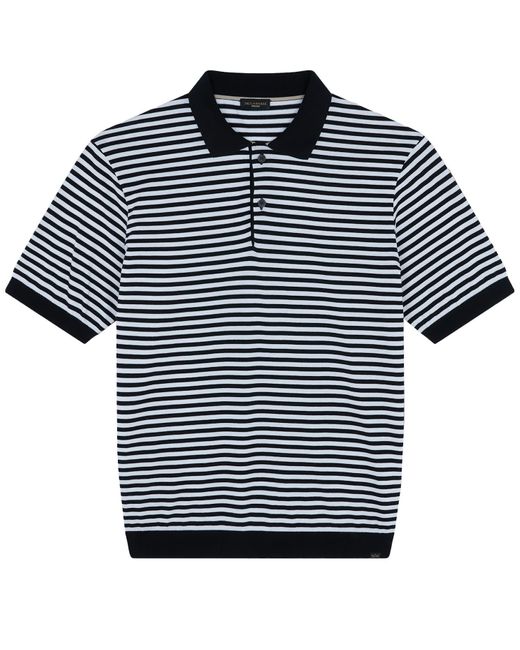 Paul & Shark Blue Stripe Fine Knit Polo for men