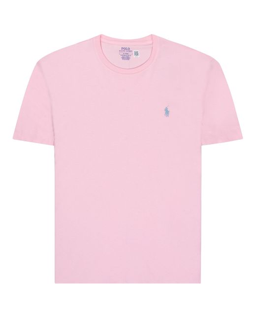Polo Ralph Lauren Pink Custom Slim Fit Jersey Crewneck T-Shirt for men