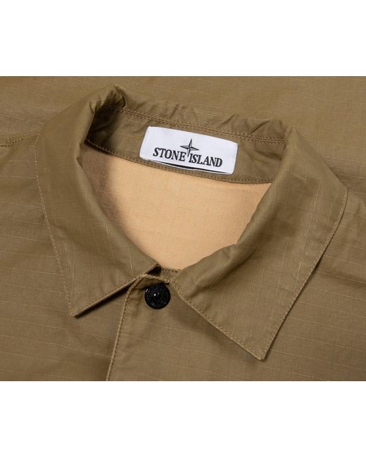 Stone Island Natural Ripstop Full Button Overshirt for men
