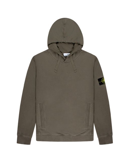 Stone Island Green Popover Hooded Sweatshirt for men